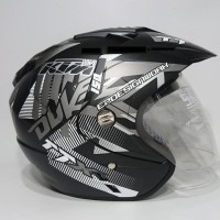 Helm 2 Kaca (Double Visor) Murah Black Doff Abu Duke Bxp Vs Kyt