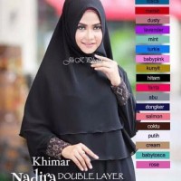 Jilbab Polos Hijab Instan Kerudung 2 Layer Non Pet Khimar Ceruti Sifon