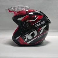 KYT DJ MARU MOTIF SERI 15 BLACK RED