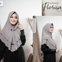 Jilbab syari murah terbaru Abu silver Khimar Florisa by Azamka