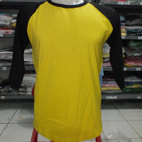 Kaos Raglan 3/4 Kombinasi Kuning Hitam... Size S