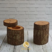 Wood log ring box