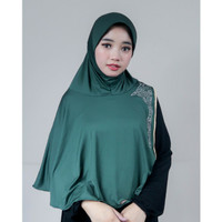 Jilbab Instan Belah pinggir HJ 095 Hijau Tua