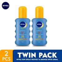 NIVEA Sun Spray Protect & Bronze SPF20 200ml - Twin Pack