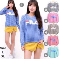 banting harga Baju Kaos Wanita Fila Kotak OPEN DS