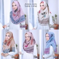 Hijab Pashmina Instant Pashtan Sala Motif Line Jilbab Instan