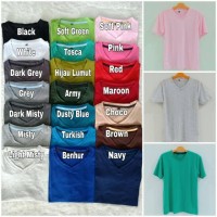 Kaos polos pria V neck