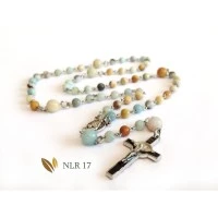Kalung Rosario Batu Amazonite NLR17