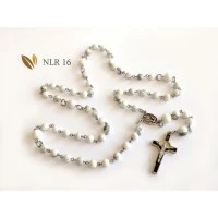 Kalung Rosario Batu Howlite Putih NLR16
