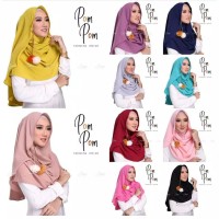 Pashmina Instan Murah Pastan Pompom Slup Jilbab Khimar HijabMurah Hija