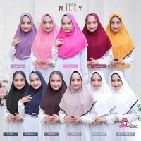 Bergo Instan Milly Miulan Hijab Pet Antem Jilbab jersey Polos Terbaru