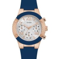 Zalora Guess Jam Tangan Wanita - Blue Rosegold - Rubber