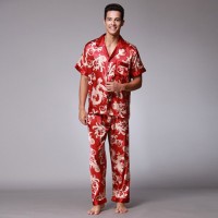 Jual 100 Silk Men Pajamas Set Long Sleeve Pocket Shirt Pants Embroidery Jakarta Barat Pomade Grosir Murah Tokopedia