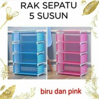 rak sepatu 5 susun polkadot