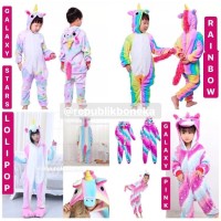 Jual BAJU  ONESIE ANAK  BONEKA  UNICORN GALAXY PINK PIYAMA 