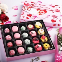 Kado Valentine Cookies, Macaron & Coklat + Bunga Asli (For Her)