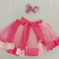 Jual rok  tutu  pink dan aksesoris rambut untuk anak  