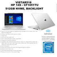 Jual LAPTOP HP 14s CF1051TU - N4205 SSD 512GB NVMe 4GB 14