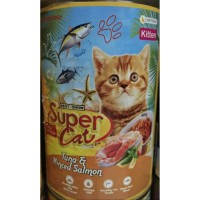 Jual SUPER CAT  TUNA SALMON KITTEN 400g Kaleng Makanan 