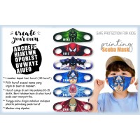 Jual READY STOCK Masker Anak  Scuba Custom Nama  Masker Kain 