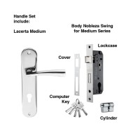 Promo NOBLEZA Lacerta Medium SN CP Door Handle Set Paket Promo NOBLEZA Lacerta Medium SN CP Door Handle Set Paket