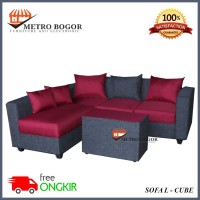 Jual SOFA  L MINIMALIS KAIN L CUBE MURAH  BERGARANSI Kota 