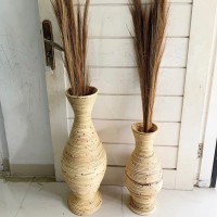 Jual Vas  Bunga  Guci  Rotan Alami Tinggi 70cm Jakarta 