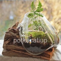 Jual VAS KACA KAYU UNIK - Kota Denpasar - pot kaca tiup