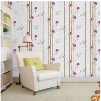 Jual Wallpaper Dinding  Motif Pohon Polkadot  Ungu Ukuran 