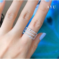 Jual A S 3 Stack With Baguette Ring 17k White Gold Kota Surabaya Ayugold Tokopedia