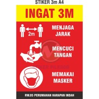 Jual POSTER AC260gr Custom 3m jaga jarak covid19 uk a4 