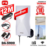 Antenna Indoor outdoor PX DA-5900B [Booster+Kabel 12M] - YouTube