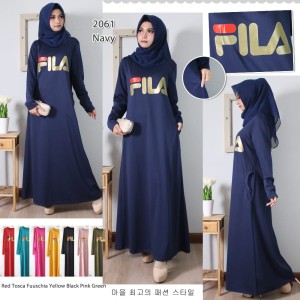 Baju Muslim Dress Fila Maxi Tokopedia