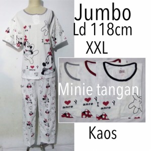 Piyama Baju Tidur Jumbo Dewasa Wanita Kaos Setelan Celana Pendek Tokopedia
