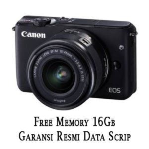 Canon Eos M10 Black With Lensa 15 45 Bonus Sd16gb Bergaransi Resmi Datascrip Tokopedia