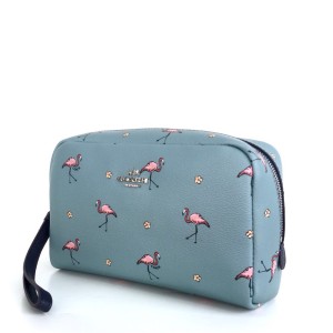 Coach Boxy Cosmetiq Bag Flamingo Print Tas Kosmetik Tas Makeup Tokopedia