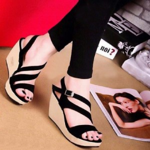 Wedges Wanita Sandal Sepatu Wedges Sdw51 Tokopedia