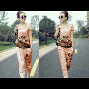 Fashion Baju Wanita Setelan Tiger Biru Tokopedia