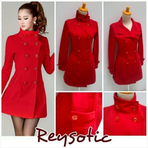 Mantel Coat Baju Hangat Reysotic Red Tokopedia