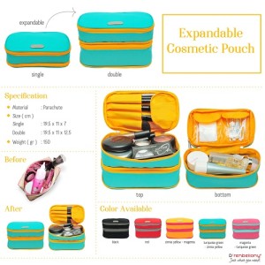 Expandable Cosmetics Pouch Ecp T Green Yellow Dompet Kosmetik Terlaris Tokopedia