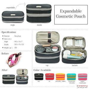 Expandable Cosmetics Pouch Ecp Black Dompet Kosmetik Asli Tokopedia