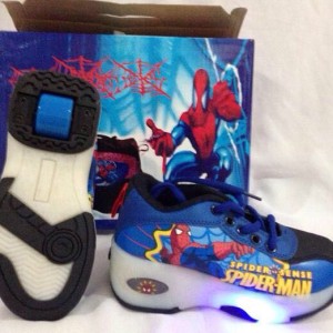 Sepatu Roda 2in1 Lampu Spiderman Size 28 30 32 34 36 Tokopedia