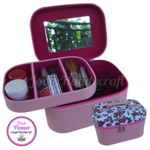 Makeup Pouch Tempat Kosmetik Cantik Motif Flower Black Beauty Case Tokopedia