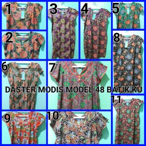 Daster Pendek Batik Kencana Ungu Model 25 Label Biru Daster Plisket Saku Tokopedia