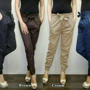 Celana Jogger Joger Pants Bahan Stretch Loreng Army Cewek Wanita Murah Tokopedia