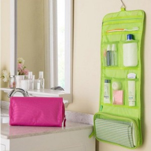 Tas Travel Perlengkapan Mandi Dan Kosmetik Lipat Biru Muda Tokopedia