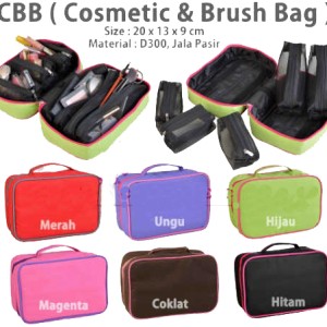 Cbb Cosmetic Brush Bag Tempat Kosmetik Dengan 5 Pouch Dengan Cermin Tokopedia