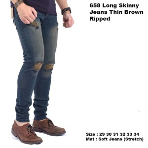 Celana Jeans Ripped Sobek Pria Tokopedia