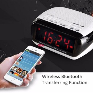 Jam Weker Alarm Digital Portable Speaker Bluetooth Radio Micro Sd Tokopedia