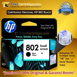 Hp Cartridge 802 Black Original Tokopedia
